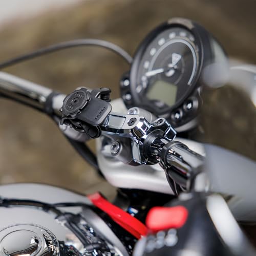 Quad Lock Handlebar Motorcycle Phone Mount PRO Chrome Kit with Vibration Dampener and MAG Universal Adaptor - size: Handlebar Chrome Mount PRO