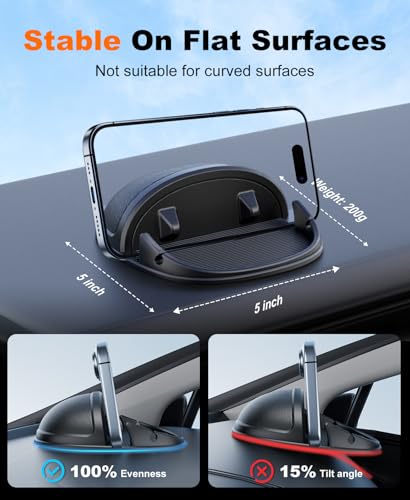 Beeasy Car Phone Holder, Dashboard Phone Holder for Car Anti-Slip Silicone Car Pad Phone Mount, Hands Free Phone Stand Compatible with iPhone, Samsung, Android Smartphones, GPS Navigation Devices - size: F01