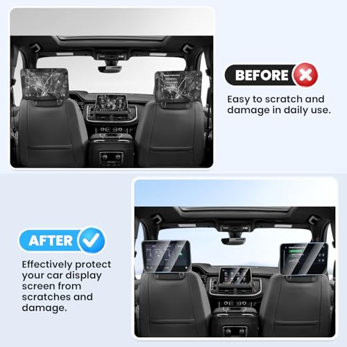 Canvcle 3PCS Screen Protector for 2021-2025 2026 Chevy Tahoe/Suburban/GMC Yukon 10.2 Inch Navigation and 12.6 Inch Rear Seat Touch Screen, 9H Tempered Glass Radio Display Screen Cover Protective Film - size: 2021-Present Chevy Tahoe/Suburban/Yukon 3PCS