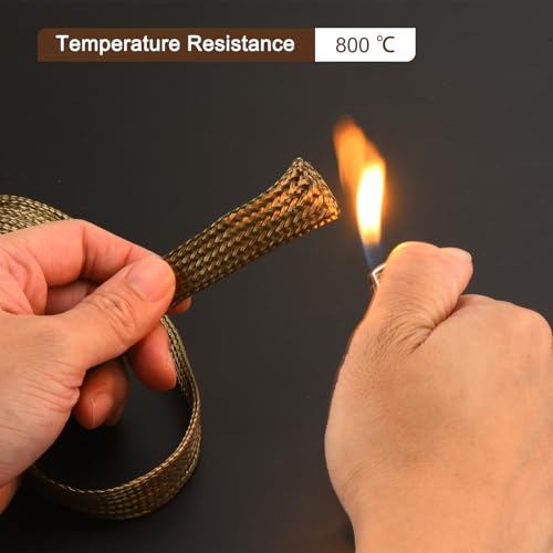 Generic Heat Shield Sleeve, 1/2" ID 3.3 Feet Heat Sleeve Automotive Wire Heat Shield Fuel Line Heat Shield Sleeve Heat Sleeve Heat Wrap 800 Degree for Wires, Titanium Color