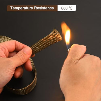 Generic Heat Shield Sleeve, 1/2" ID 3.3 Feet Heat Sleeve Automotive Wire Heat Shield Fuel Line Heat Shield Sleeve Heat Sleeve Heat Wrap 800 Degree for Wires, Titanium Color