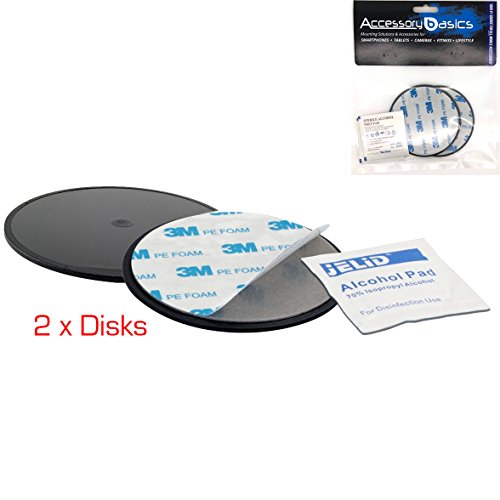AccessoryBasics Lots of 2 Pack of 2.75" (70mm) Adhesive Mounting Disk for Boat Car Dashboard GPS (Compatible with Garmin Nuvi Drive Smart Assist Tomtom GPS & iPhone Smartphone Mount) (70mm) - color: 70mm