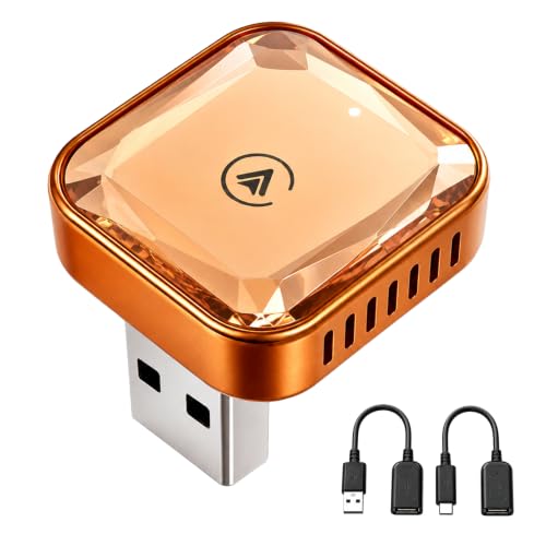 Wireless CarPlay Adapter, 2026 Upgraded Wired to Wireless CarPlay - color: Orange