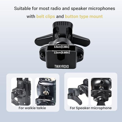 TWAYRDIO Radio Holder with Metal Hook Clip, Car Air Vent Handheld Radio Mount, Universal Automobile Cradle for Yaesu Motorola Baofeng Retevis Midland Two Way Radios for Cobra Uniden Astatic CB Mics