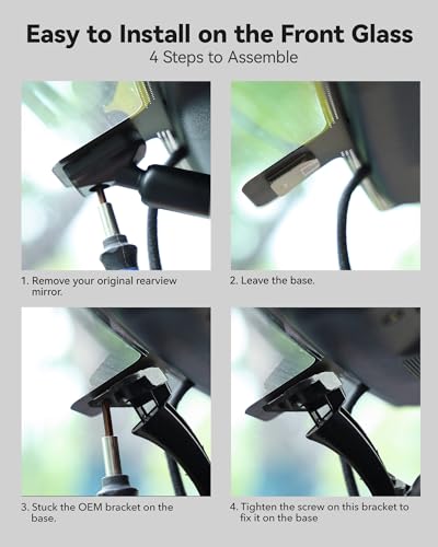 WOLFBOX Model 179 OEM Bracket Fit for 2018-2024 Jeep Wrangler Rubicon, for USB C G840S/G840H/G850/G900/G900PRO/G850PRO/G900 Tripro Mirror Dash Cam