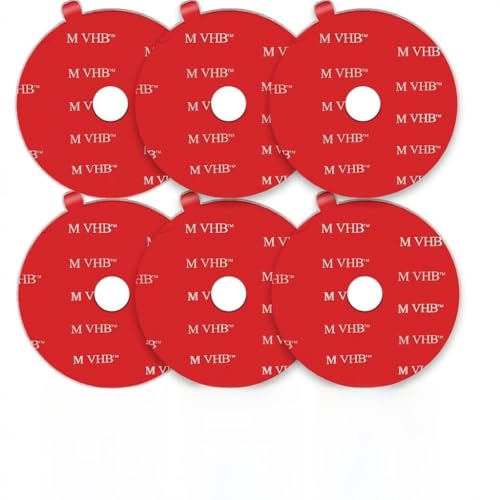 Double Sided Adhesive Pads,Made of V HB 5952,Car Mount Sticky Pad Replacement.Sticky Dash Cam Mounting Tape.Heavy Duty Tape Sticker for Dashboard &Daily Use.Waterproof,Heat-Resistant.Round,6 PCS - style: Center Hole