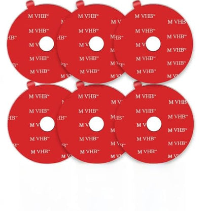 Double Sided Adhesive Pads,Made of V HB 5952,Car Mount Sticky Pad Replacement.Sticky Dash Cam Mounting Tape.Heavy Duty Tape Sticker for Dashboard &Daily Use.Waterproof,Heat-Resistant.Round,6 PCS - style: Center Hole