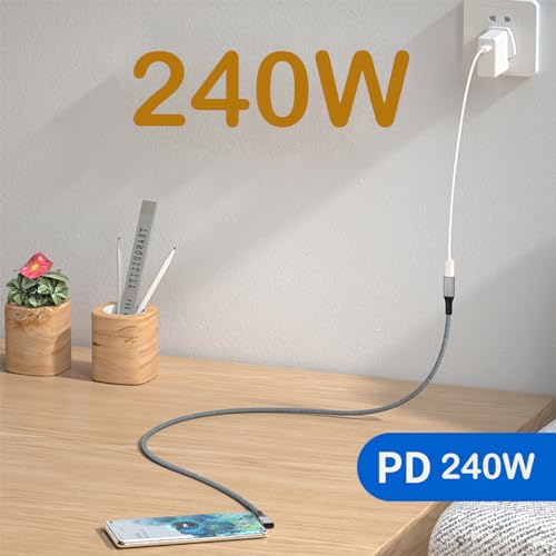 UseBean 40Gbps USB C Extension Cable 2FT, Right Angle USB 4 Extension Cable - color: Gray, size: 2ft