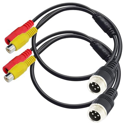 4 Pin Aviation to RCA Adapter Cable M12 Adapter 4-Pin to AV DC Connector Wire RCA to 4-PIN Monitor/Camera Adapter Video Extension Cable for Car Backup Camera (4 pin Male to RCA+dc Famale)