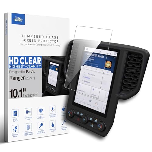 Tempered Glass Screen Protector for Ford Ranger (2024-2026) XL/XLT 10.1 Inch Infotainment Touchscreen [9H] [Anti Fingerprint] (HD Clear) - color: Ranger (2024-2026) 10.1" - HD Clear