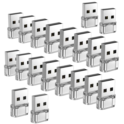 20 Pack USB to USB C Transparent Adapter,USB C Female to A Male Charger Converter Compatible with Apple Watch,iPhone 15 14 13 12 Pro Max Plus,Note,iPad 9 10 Air 5 Mini 6,Galaxy Pixel and etc. - color: Clear, size: 20PCS