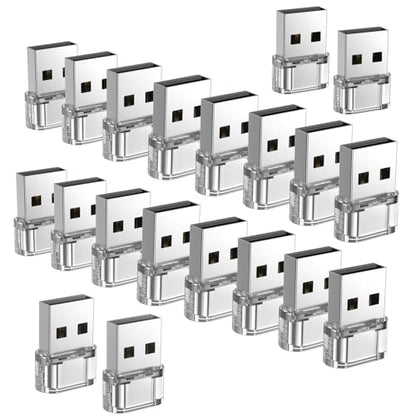 20 Pack USB to USB C Transparent Adapter,USB C Female to A Male Charger Converter Compatible with Apple Watch,iPhone 15 14 13 12 Pro Max Plus,Note,iPad 9 10 Air 5 Mini 6,Galaxy Pixel and etc. - color: Clear, size: 20PCS