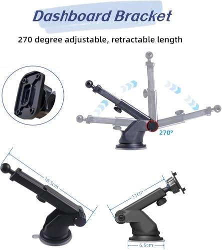 Carplay Mount with Scrwes Flexible Suction Cup Bracket for 7"/ 9"/ 10.26" Car Android Auto Screen Upgraded Windshield Dashboard Suction Cup Mount - size: Screws Bracket
