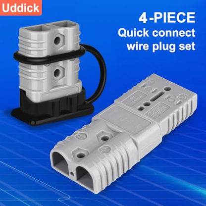 175A Battery Quick Connector with Dust Cover,Battery Quick Disconnect Wire Harness Plug Kit for Car Forklift Motor Winch Trailer（4PC 1/0 AWG 2Covers - size: 4PC 1/0 AWG 2Covers