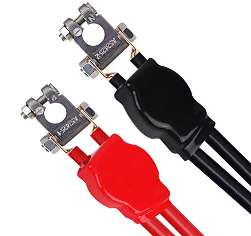 Ampper Military Spec Battery Terminal Top Post Kit with Cover, 4 Copper Lugs and Heatshrink for Marine Car Boat RV Vehicles and More (Kit) - size: Kit