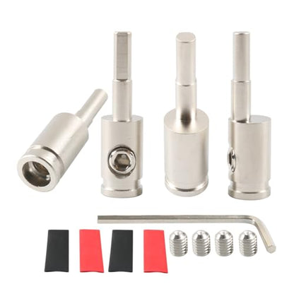 Amp Input Reducer 8 GA to 8 GA Car Audio Amplifier Wire Terminal Connectors Brass 4PCS with Adhesive Heat Shrink Tubing - size: 8GA-8GA 4PCS