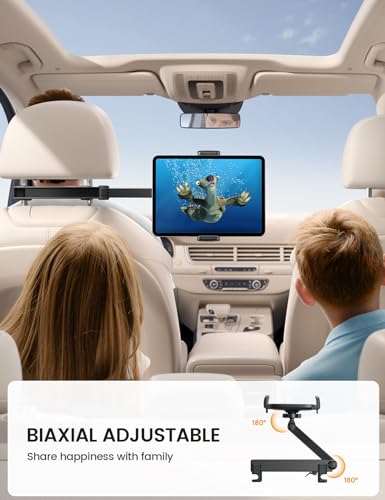 Lamicall Car Headrest Tablet Holder, Lockable Car Backseat Mount