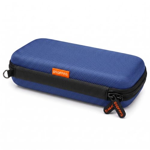 Small Hard EVA Carrying Case for Power Bank, External Hard Drive, Charger - color: Blue