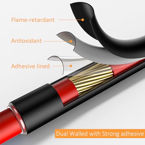 Heat Shrink Tubing Kit 355pcs Shrink Wrap Tube Waterproof Connectors - size: 355pcs Black