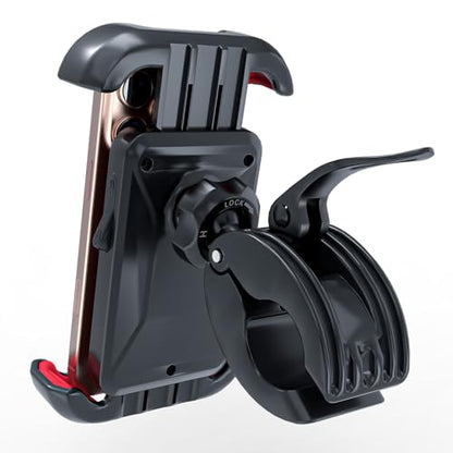 Windone Bike Phone Holder, Motorcycle Phone Mount, Handlebar Phone Mount for Bicycle Scooter, Bike Accessories Compatible with 4.7"~6.7" iPhone, All Smartphones, Black - color: Black