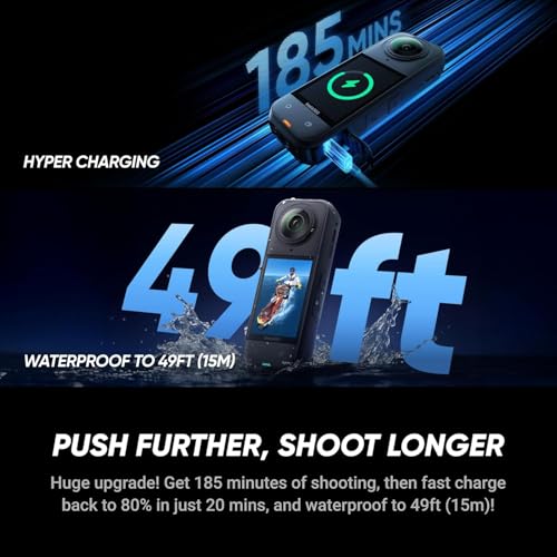 Insta360 X5 Motorcycle Bundle with 1TB Card-8K Waterproof 360 Action Camera with 1/1.28" 48MP Sensors, 8K 360 HDR Video, 72MP|Bundle Includes Motorcycle Bundle, Selfie Stick, Lens Cap - style: 1TB