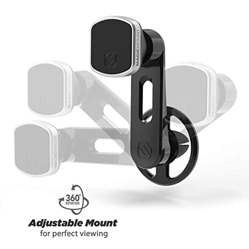 Scosche MM2VP2SR-SP MagicMount Pro FreeFlow Magnetic Car Phone Holder - Strong Magnet Mount for iPhone and Android - Secure Magnetic Cell Phone Air Vent Mount - Universal 360° Mobile Cellphone Holder - color: Black & Silver, size: 1 Pack, style: Freeflow