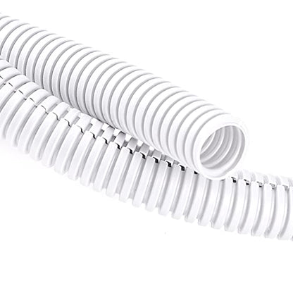 20FT 3/8in Wire Loom Split Tubing Auto Wire Conduit Flexible Cover, White - color: White, size: 20FT 3/8"
