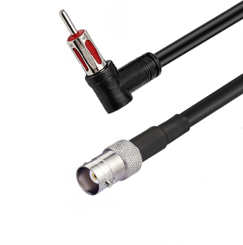 BNC Female to AM/FM Male Right Angle Adapter 20 inches Pigtail Jumper RF coaxial Cable for Radio Antenna - color: AMFM R/A to BNC Female