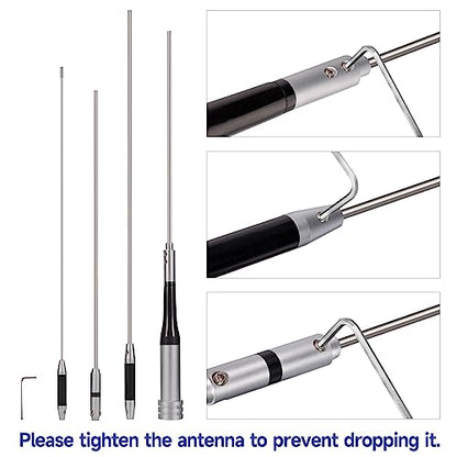 Bingfu Mobile Ham Radio High Gain Antenna Dual Band VHF UHF 144 430MHz - color: Mobile Radio Antenna 62inch