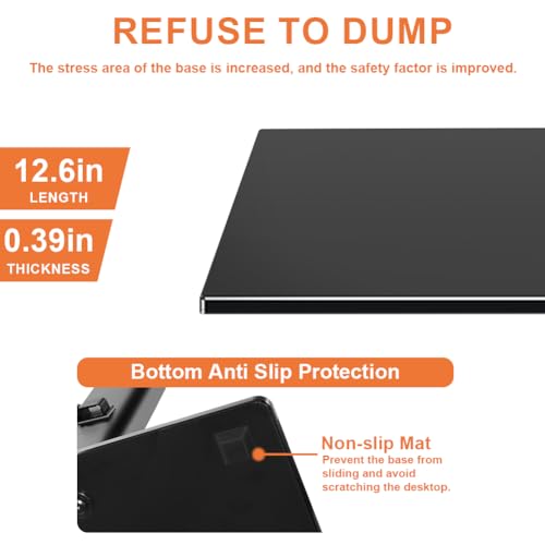 KKTONER Single Computer Monitor Stand Free Standing Desk Vesa Mount for 13 inch to 32 inch Screen Height Adjustable Monitor Mount Swivel Vesa 75*75mm/100*100mm Hold up 77Lbs