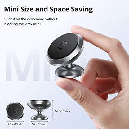 SYNCWIRE Magnetic Car Phone Holder for Dashboard, 360° Adjustable Strong Magnets Cell Phone Car Mount Compatible with iPhone, Samsung, Android - Gray - color: Gray
