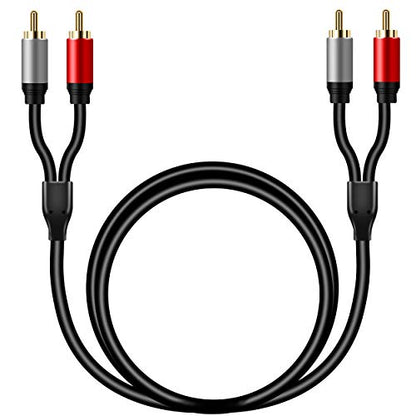 Tan QY 2RCA to 2RCA Audio Cable 20Ft-Gold Plated OFC for HDTV & Gaming - color: 20Ft/6M