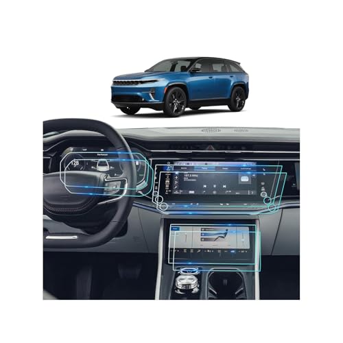 2026-2026 Wagoneer S For 2026 Jeep Wagoneer S (Limited/Launch Edition) 12.3 Inch Navi+12.3 Inch Dash+10.25"lower Touchscreen Screen Protector -(2PCS) 2026 Wagoneer S Accessories HD Transparent Protective Nano Film - color: Wagoneer S 2025-2026 12.3"Navi+1