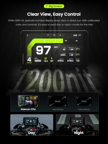 R7M 7" Wireless Motorcycle CarPlay & Android Auto for BMW Motorcycles - Native Wonder Wheel & Action Camera Control (GoPro/Insta360)| TPMS/RPM| OTA Updates|1200-Nit IP69K GPS | Nav Prep 5/6 - size: R7M Motorcycle Carplay for BMW