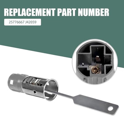 Car Cigarette Lighter Socket, Cigarette Lighter Splitter, Replacement 25776667 J42059 25774623, Compatible with GM Models (Silver)