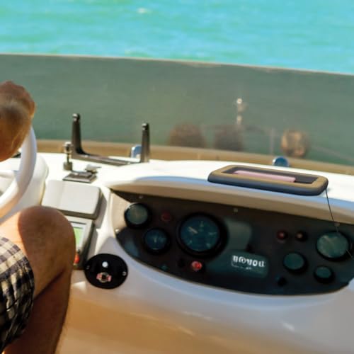Boat Dashboard Utility Pad with Peel and Stick Adhesive Back, 2-Layer Durable EVA Foam Dash Cove Holds Loose Items Such as Keys, Fishing Tools, Smartphones, Pump Out Tokens (Mocha + Black) - color: Mocha + Black