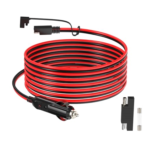 ELFCULB SAE to 12V Cigarette Lighter Male Plug Cable 14AWG 20FT for RV - color: SAE to PLUG, size: 20FT
