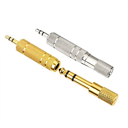 EBOOT 4 Pcs Headphone Jack Adapter, 6.35mm to 3.5mm, 3.5mm to 6.35mm