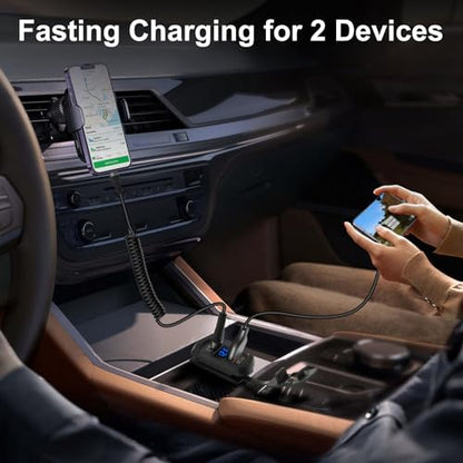 USB Rocker Switch Outlet with Voltmeter, USB-C PD & USB-A Fast Charging Panel Mount for 12V/24V Car, RV, Boat