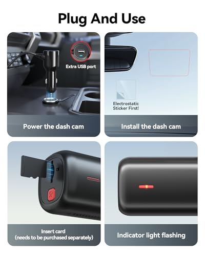 REDTIGER F9Lite Dash Cam 4K Front, ADAS, WiFi APP Control, Hidden Design - size: F9 Lite Single Front - No Card