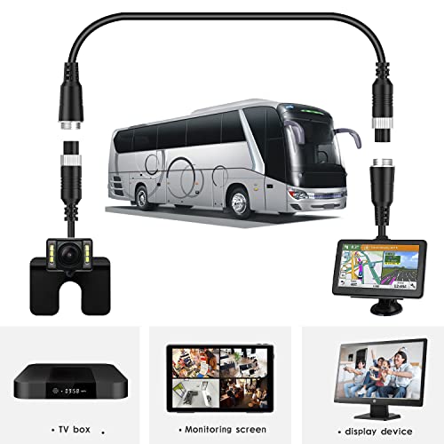 EKYLIN 65FT 20M Car Video Extension Cable 4Pin Aviation for CCTV Rearview Camera Truck Trailer Camper Bus Motorhome Vehicle Backup Monitor Waterproof Shockproof System - size: 65 ft