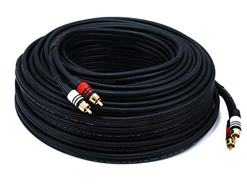Monoprice 105347 10-Feet 22AWG Premium 2 RCA Plug to 2 RCA Plug Audio Cable - Black - size: 10ft