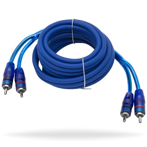 InstallGear 12ft RCA Y Adapter Splitter - RCA Y Splitter 2 Male 2 Male Connection with Shielding - Connector for Car Audio, Home Theater - Durable Cable Splitters with OFC Conductor - Blue - size: 2M-2M (12 ft)
