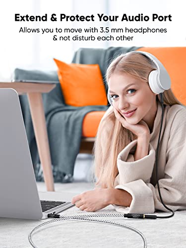 3.5mm Headphone Extension Cable, CableCreation 3.5mm Male to Female Stereo Audio Cable for Phones, Headphones, Speakers, Tablets, PCs, MP3 Players and More, (10ft/3m) - size: 10 FT