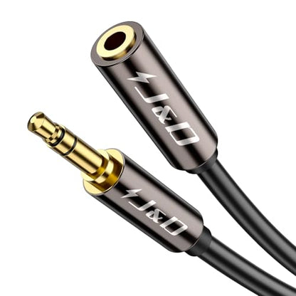 J&D 3.5mm Male to Female AUX Extension Cable, TRS Stereo Audio Cord, 9 ft - size: 9 Feet