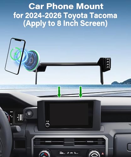 Car Phone Mount for 2024 2025 2026 Toyota Tacoma 8" Screen Accessories - size: fit for 2024-2026 Toyota Tacoma(8 Inch Screen)