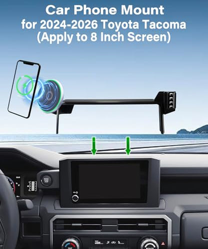 Car Phone Mount for 2024 2025 2026 Toyota Tacoma 8" Screen Accessories - size: fit for 2024-2026 Toyota Tacoma(8 Inch Screen)