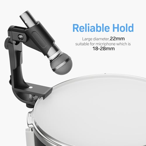 2 Pack Adjustable Drum Microphone Clips