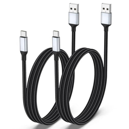 USB to USB C Cable 3FT, 2-Pack USB A to USB C Fast Charging Cord Braided, 3 FT USB to USBC Charger Cable for CarPlay, iPhone 17/16/15 Pro Max, Galaxy S26/S25, iPad Pro/Air - size: 3 FT