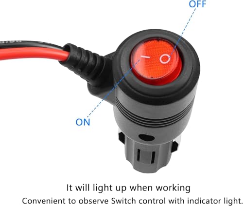 GELRHONR 12V 1 to 3 Cigarette Lighter Splitter Power Adapter, 3 Way Cigarette Lighter Extension Cord with ON Off Switch, Male Plug to Dual Female Socket Extension Cable-1M(1 to 3) - size: 1M, style: 1 to 3